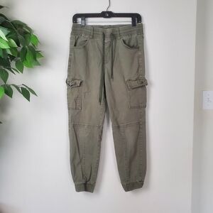 Monkey Ride Jeans Olive Green Cargo Pants Women's Size 9/29 Faded Distressed